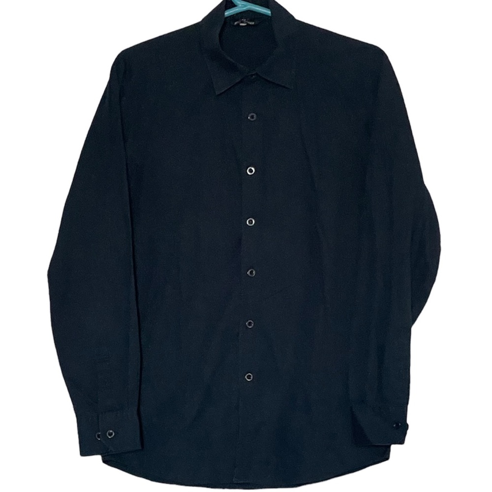 Pj Paul Jones Mens Navy Blue Button Down Formal Long Sleeve Shirt Small